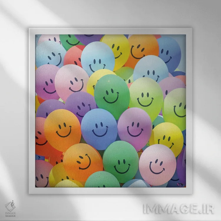 تابلو بیا خوشحال باشیم اثر ارین سامر - نمای قابدار سفید