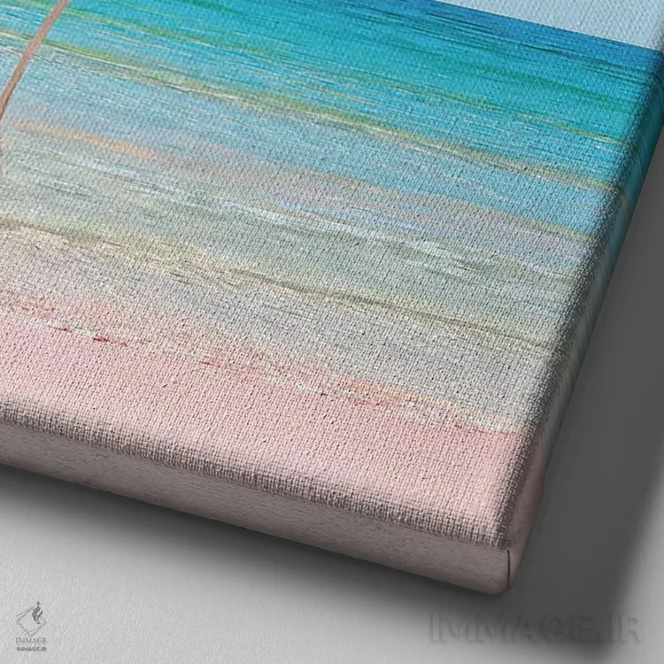 تابلو گامزدن در ساحل اثر ارین سامر - نمای نزدیک بافت بوم