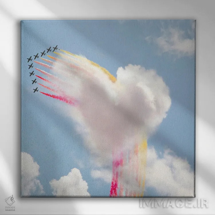 تابلو ضربه به قلب (اصطلاح یا ترانه) اثر ارین سامر - نمای روبهرو روی دیوار