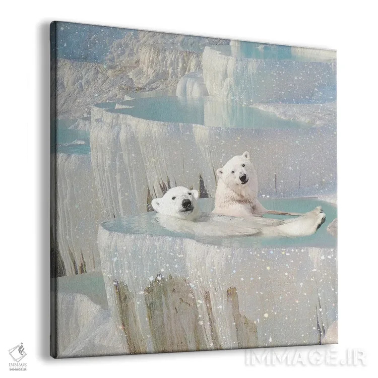 تابلو شنا با خرس قطبی اثر ارین سامر - نمای پرسپکتیو محصول