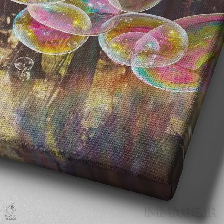 تابلو پریهای جنگلی اثر ارین سامر - نمای نزدیک بافت بوم