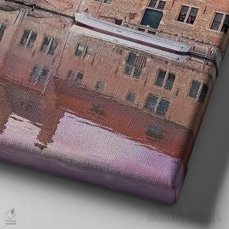 تابلو فانتزی بروژ (شهر بلژیک) اثر ارین سامر - نمای نزدیک بافت بوم