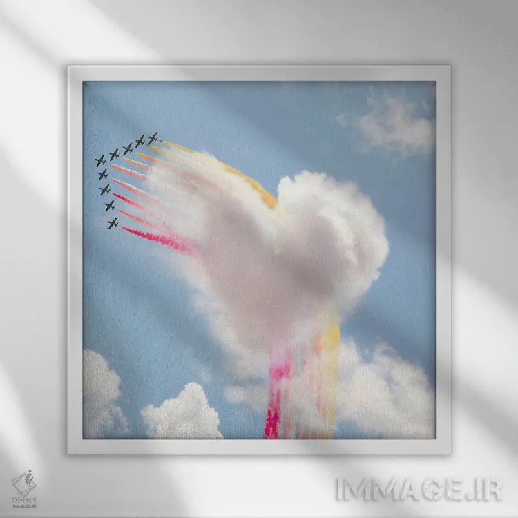 تابلو ضربه به قلب (اصطلاح یا ترانه) اثر ارین سامر - نمای قابدار سفید