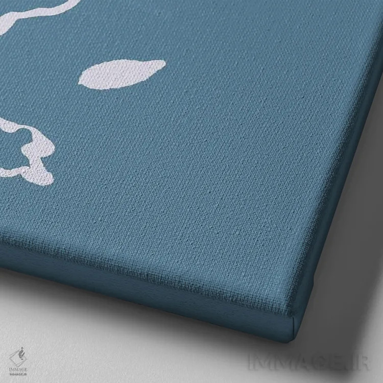 تابلو گلدان خطی اثر ادسون راموس - نمای نزدیک بافت بوم