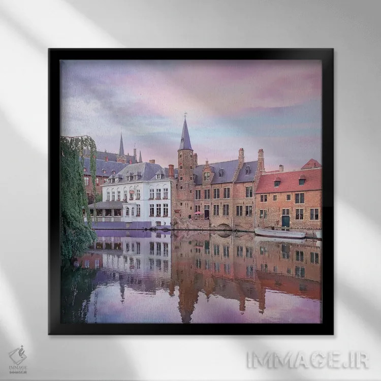 تابلو فانتزی بروژ (شهر بلژیک) اثر ارین سامر - نمای قابدار مشکی