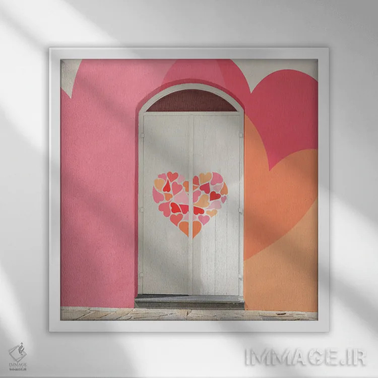 تابلو وقتی عشق در میزند اثر ارین سامر - نمای قابدار سفید