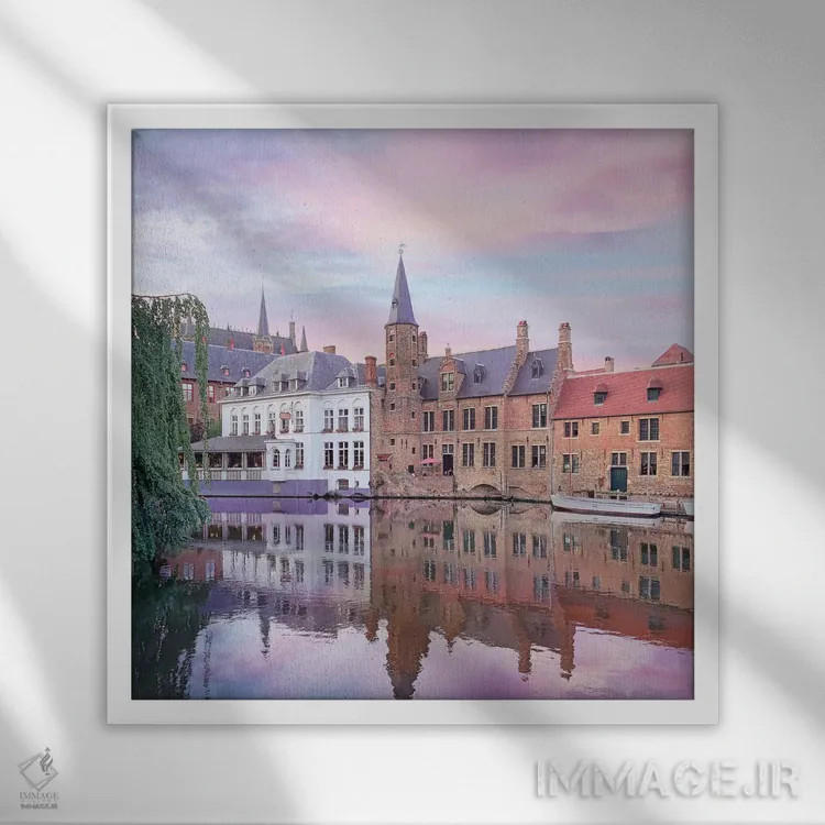 تابلو فانتزی بروژ (شهر بلژیک) اثر ارین سامر - نمای قابدار سفید