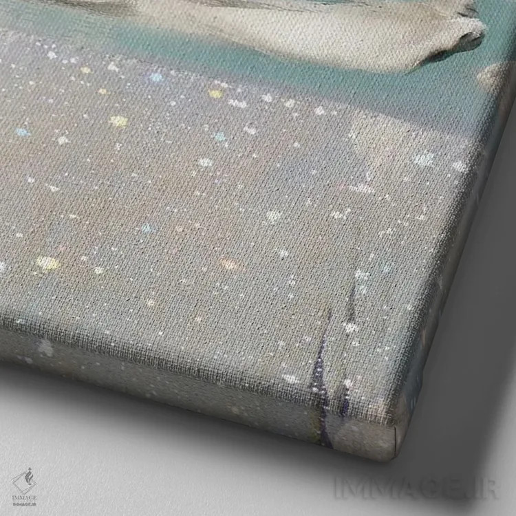 تابلو شنا با خرس قطبی اثر ارین سامر - نمای نزدیک بافت بوم