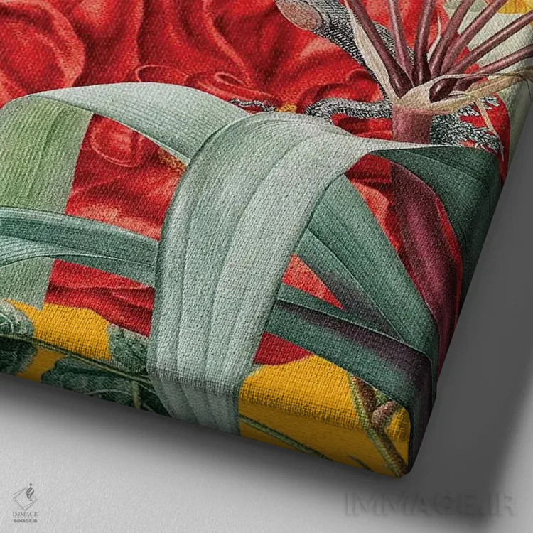 تابلو پرندگان زرد اثر ادسون راموس - نمای نزدیک بافت بوم