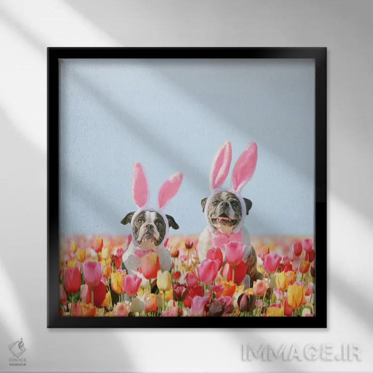 تابلو پسران خرگوشی اثر ارین سامر - نمای قابدار مشکی