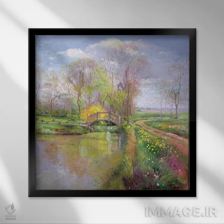 تابلو پل بهاری، ۱۹۹۲ اثر تیموتی ایستون - نمای قابدار مشکی