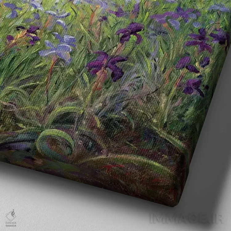 تابلو جاده کنار مزرعه زنبق، ۱۹۹۱ اثر تیموتی ایستون - نمای نزدیک بافت بوم