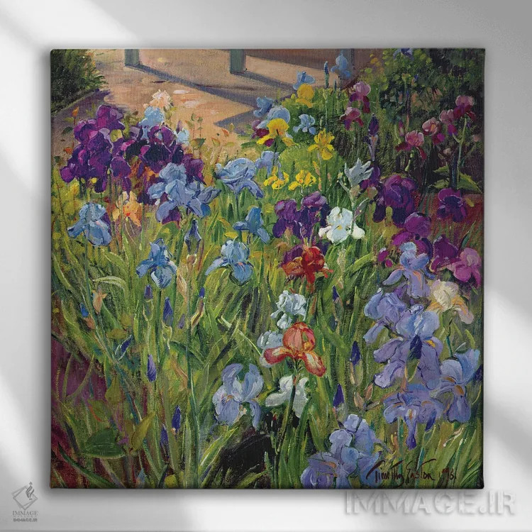 تابلو زنبقها و سایههای خانه تابستانی، ۱۹۹۶ اثر تیموتی ایستون - نمای روبهرو روی دیوار