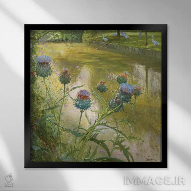 تابلو کاردونها کنار خندق اثر تیموتی ایستون - نمای قابدار مشکی