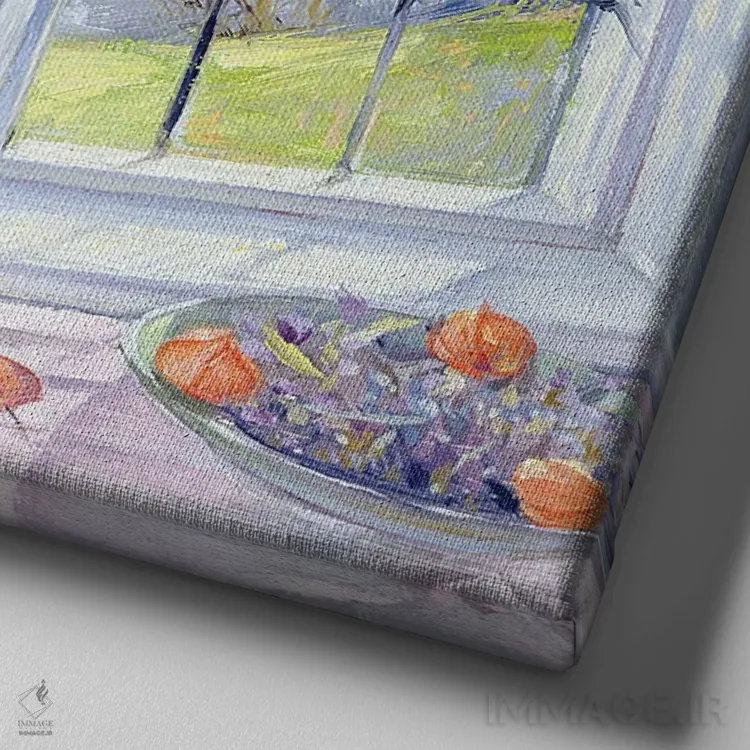 تابلو کاسهٔ اسطوخودوس اثر تیموتی ایستون - نمای نزدیک بافت بوم