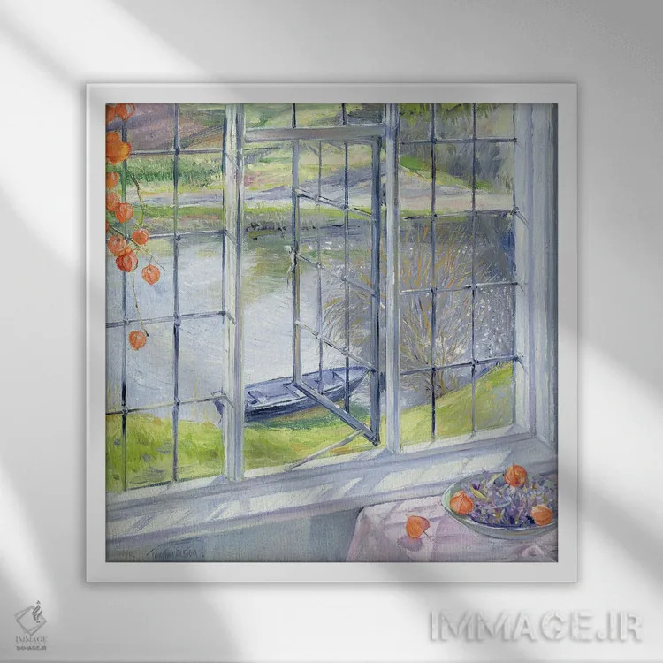 تابلو کاسهٔ اسطوخودوس اثر تیموتی ایستون - نمای قابدار سفید