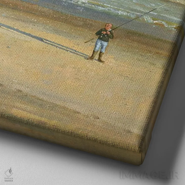 تابلو گفتگوی ساحلی، دانویچ اثر تیموتی ایستون - نمای نزدیک بافت بوم