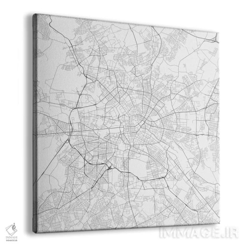 تابلو نقشه راههای شهری برلین (سفید) اثر اوربانمپ (نقشه شهری؛ استودیو نقشه یا طراح) - نمای پرسپکتیو محصول