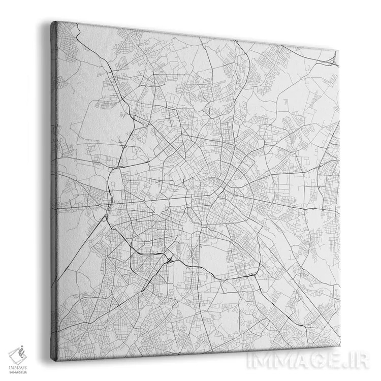 تابلو نقشه راههای شهری برلین (سفید) اثر اوربانمپ (نقشه شهری؛ استودیو نقشه یا طراح) - نمای پرسپکتیو محصول