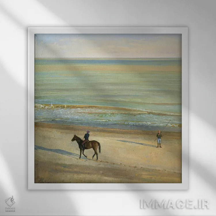 تابلو گفتگوی ساحلی، دانویچ اثر تیموتی ایستون - نمای قابدار سفید