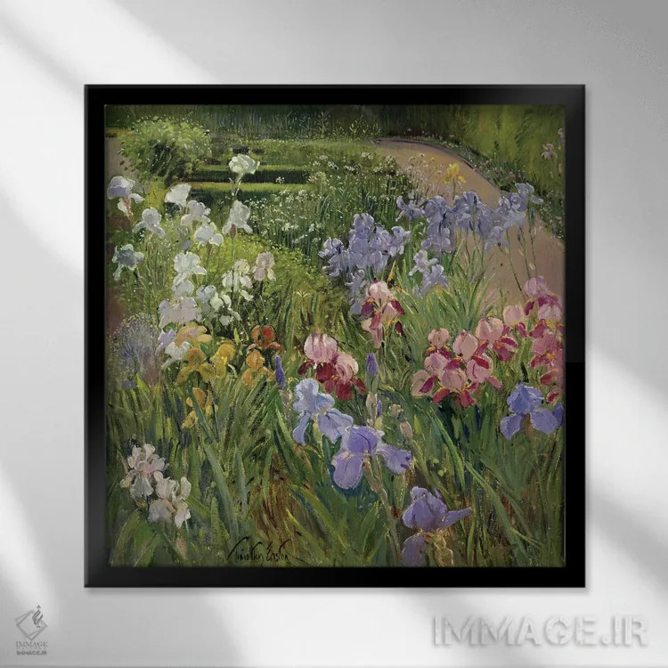 تابلو زنبقها در بدفیلد (محل) اثر تیموتی ایستون - نمای قابدار مشکی