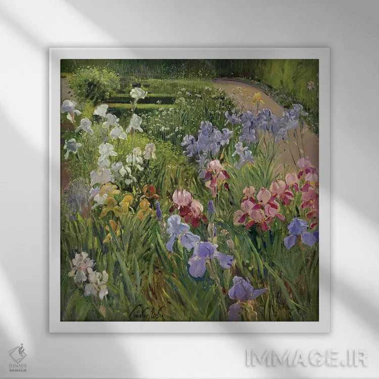 تابلو زنبقها در بدفیلد (محل) اثر تیموتی ایستون - نمای قابدار سفید