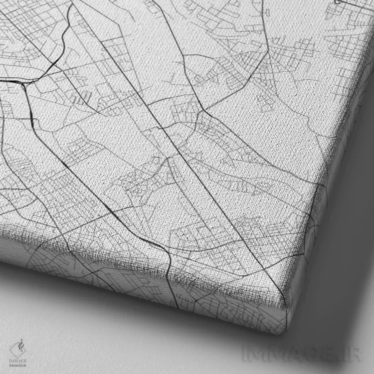 تابلو نقشه راههای شهری برلین (سفید) اثر اوربانمپ (نقشه شهری؛ استودیو نقشه یا طراح) - نمای نزدیک بافت بوم