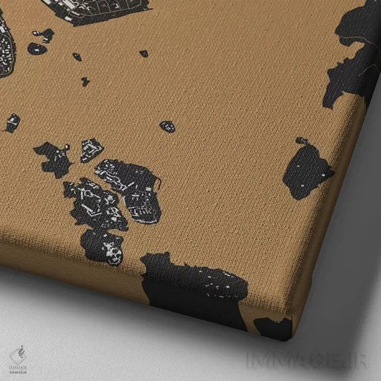 تابلو نقشه شهری هلسینکی (طلایی) اثر اوربانمپ (نقشه شهری؛ استودیو نقشه یا طراح) - نمای نزدیک بافت بوم