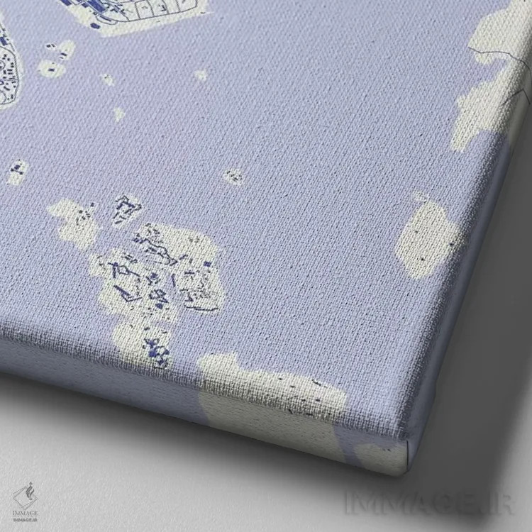 تابلو نقشه شهری هلسینکی (آبی) اثر اوربانمپ (نقشه شهری؛ استودیو نقشه یا طراح) - نمای نزدیک بافت بوم