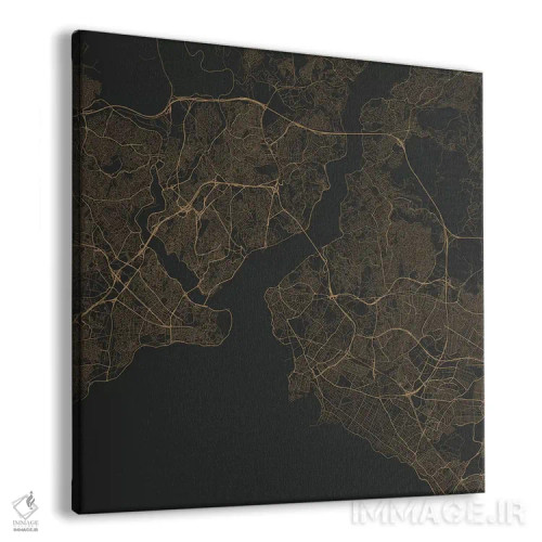 تابلو نقشه راههای شهری استانبول (طلایی) اثر اوربانمپ (نقشه شهری؛ استودیو نقشه یا طراح) - نمای پرسپکتیو محصول