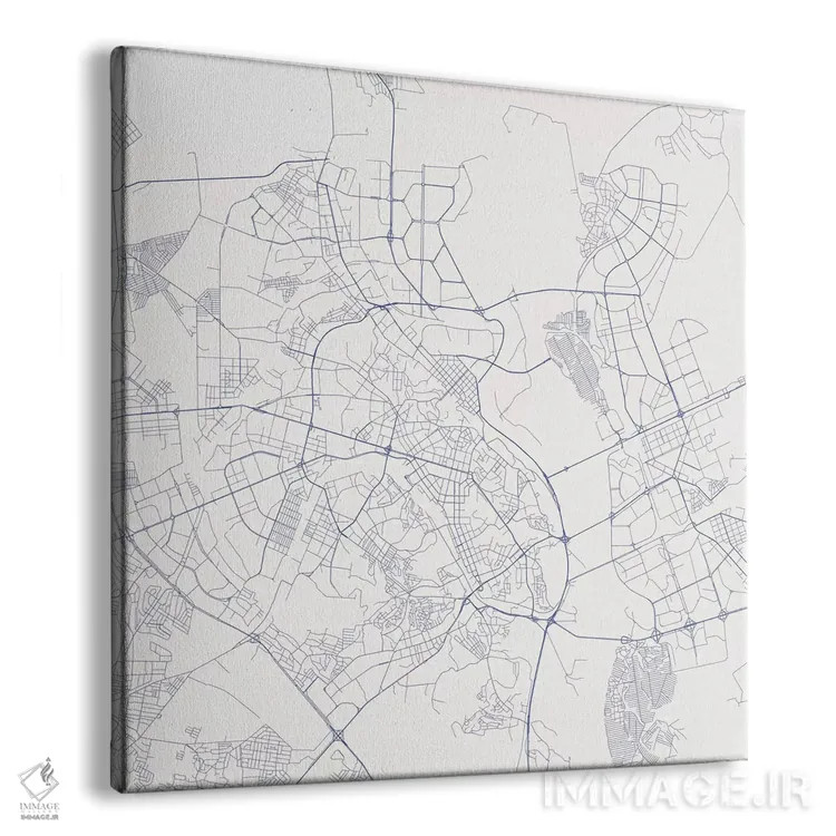 تابلو نقشه راههای شهری کییف (آبی) اثر اوربانمپ (نقشه شهری؛ استودیو نقشه یا طراح) - نمای پرسپکتیو محصول