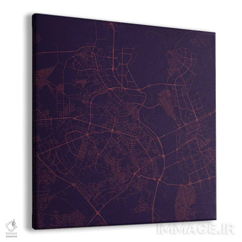تابلو نقشه راههای شهری کییف (شب بنفش) اثر اوربانمپ (نقشه شهری؛ استودیو نقشه یا طراح) - نمای پرسپکتیو محصول