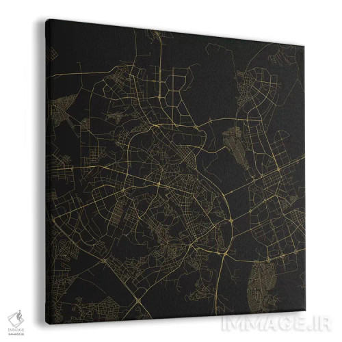 تابلو نقشه راههای شهری کییف (زرد) اثر اوربانمپ (نقشه شهری؛ استودیو نقشه یا طراح) - نمای پرسپکتیو محصول