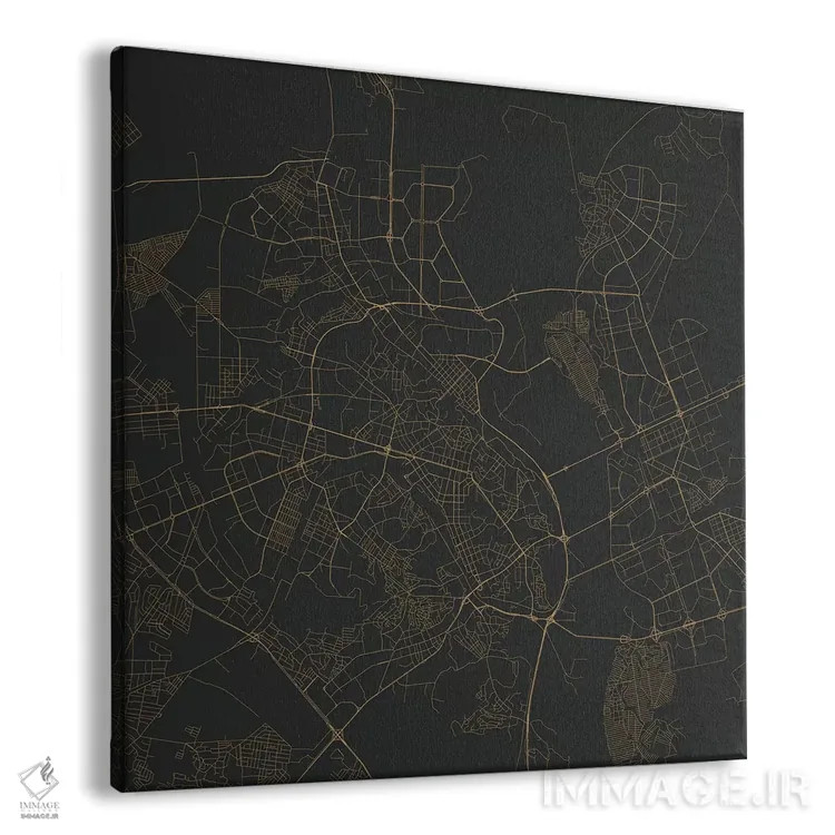 تابلو نقشه راههای شهری کییف (طلایی) اثر اوربانمپ (نقشه شهری؛ استودیو نقشه یا طراح) - نمای پرسپکتیو محصول