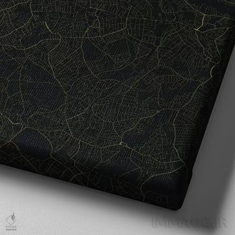 تابلو نقشه راههای شهری لندن (زرد) اثر اوربانمپ (نقشه شهری؛ استودیو نقشه یا طراح) - نمای نزدیک بافت بوم