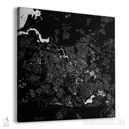 تابلو نقشه شهری مینسک (سیاه) اثر اوربانمپ (نقشه شهری؛ استودیو نقشه یا طراح) - نمای پرسپکتیو محصول