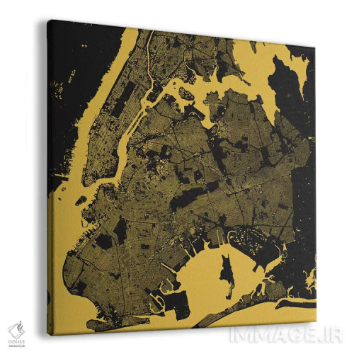 تابلو نقشه شهری نیویورک (زرد) اثر اوربانمپ (نقشه شهری؛ استودیو نقشه یا طراح) - نمای پرسپکتیو محصول