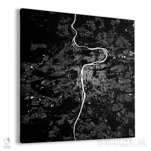 تابلو نقشهٔ شهری پراگ (سیاه) اثر اوربانمپ (نقشه شهری؛ استودیو نقشه یا طراح) - نمای پرسپکتیو محصول