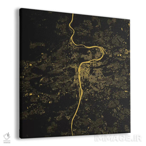 تابلو نقشهٔ شهری پراگ (زرد) اثر اوربانمپ (نقشه شهری؛ استودیو نقشه یا طراح) - نمای پرسپکتیو محصول