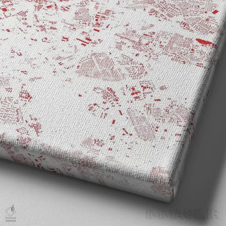 تابلو نقشهٔ شهری پراگ (قرمز) اثر اوربانمپ (نقشه شهری؛ استودیو نقشه یا طراح) - نمای نزدیک بافت بوم