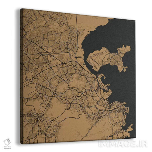 تابلو نقشهٔ شهری ریو دو ژانیرو (طلایی) اثر اوربانمپ (نقشه شهری؛ استودیو نقشه یا طراح) - نمای پرسپکتیو محصول