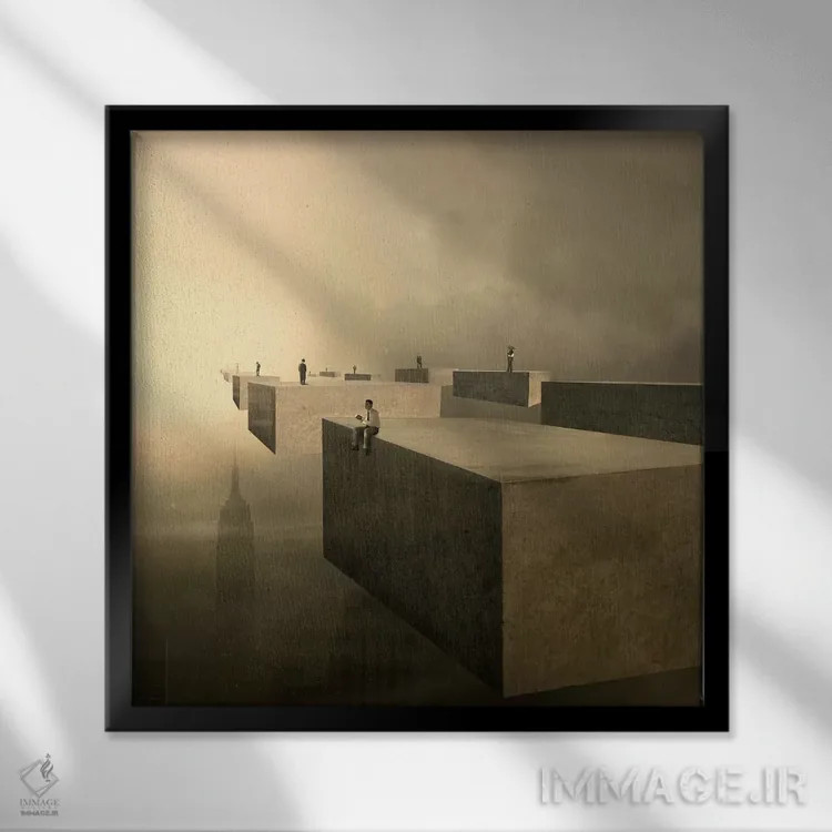 تابلو مسافران اثر اوگنی سولویف - نمای قابدار مشکی