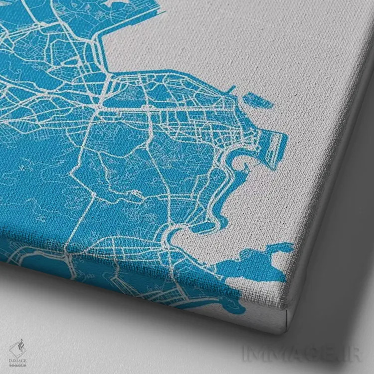 تابلو نقشهٔ شهری ریو دو ژانیرو (آبی) اثر اوربانمپ (نقشه شهری؛ استودیو نقشه یا طراح) - نمای نزدیک بافت بوم