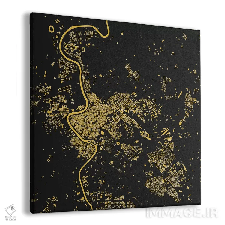 تابلو نقشهٔ شهری رم (زرد) اثر اوربانمپ (نقشه شهری؛ استودیو نقشه یا طراح) - نمای پرسپکتیو محصول