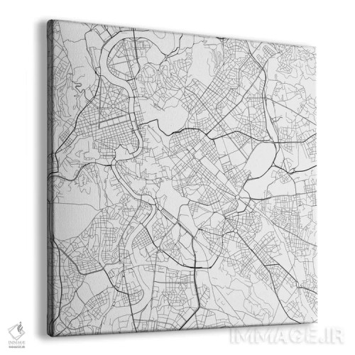 تابلو نقشهٔ جادههای شهری رم (سفید) اثر اوربانمپ (نقشه شهری؛ استودیو نقشه یا طراح) - نمای پرسپکتیو محصول