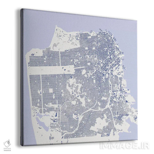 تابلو نقشهٔ شهری سان فرانسیسکو (آبی) اثر اوربانمپ (نقشه شهری؛ استودیو نقشه یا طراح) - نمای پرسپکتیو محصول