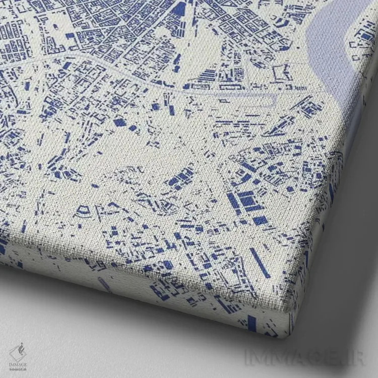 تابلو نقشهٔ شهری سن پترزبورگ (آبی) اثر اوربانمپ (نقشه شهری؛ استودیو نقشه یا طراح) - نمای نزدیک بافت بوم