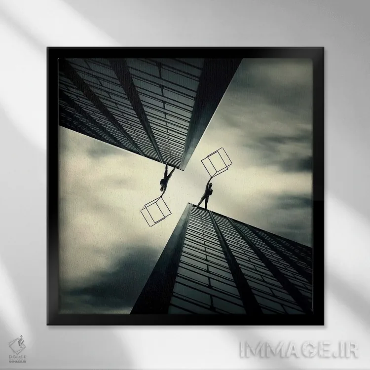 تابلو بازجویی متقارن اثر اوگنی سولویف - نمای قابدار مشکی