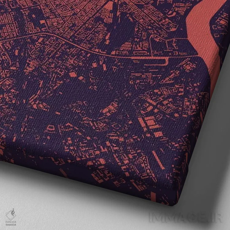 تابلو نقشهٔ شهری سن پترزبورگ (شب بنفش) اثر اوربانمپ (نقشه شهری؛ استودیو نقشه یا طراح) - نمای نزدیک بافت بوم