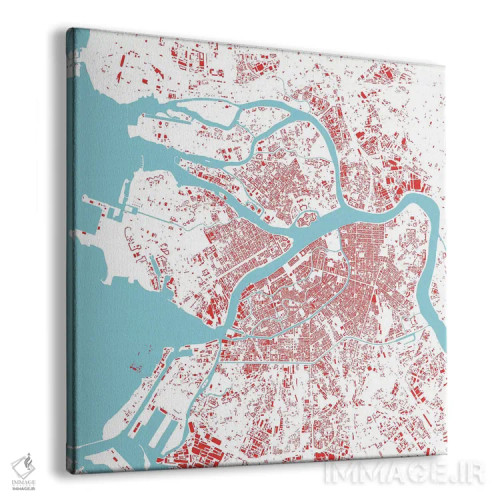 تابلو نقشهٔ شهری سن پترزبورگ (قرمز) اثر اوربانمپ (نقشه شهری؛ استودیو نقشه یا طراح) - نمای پرسپکتیو محصول